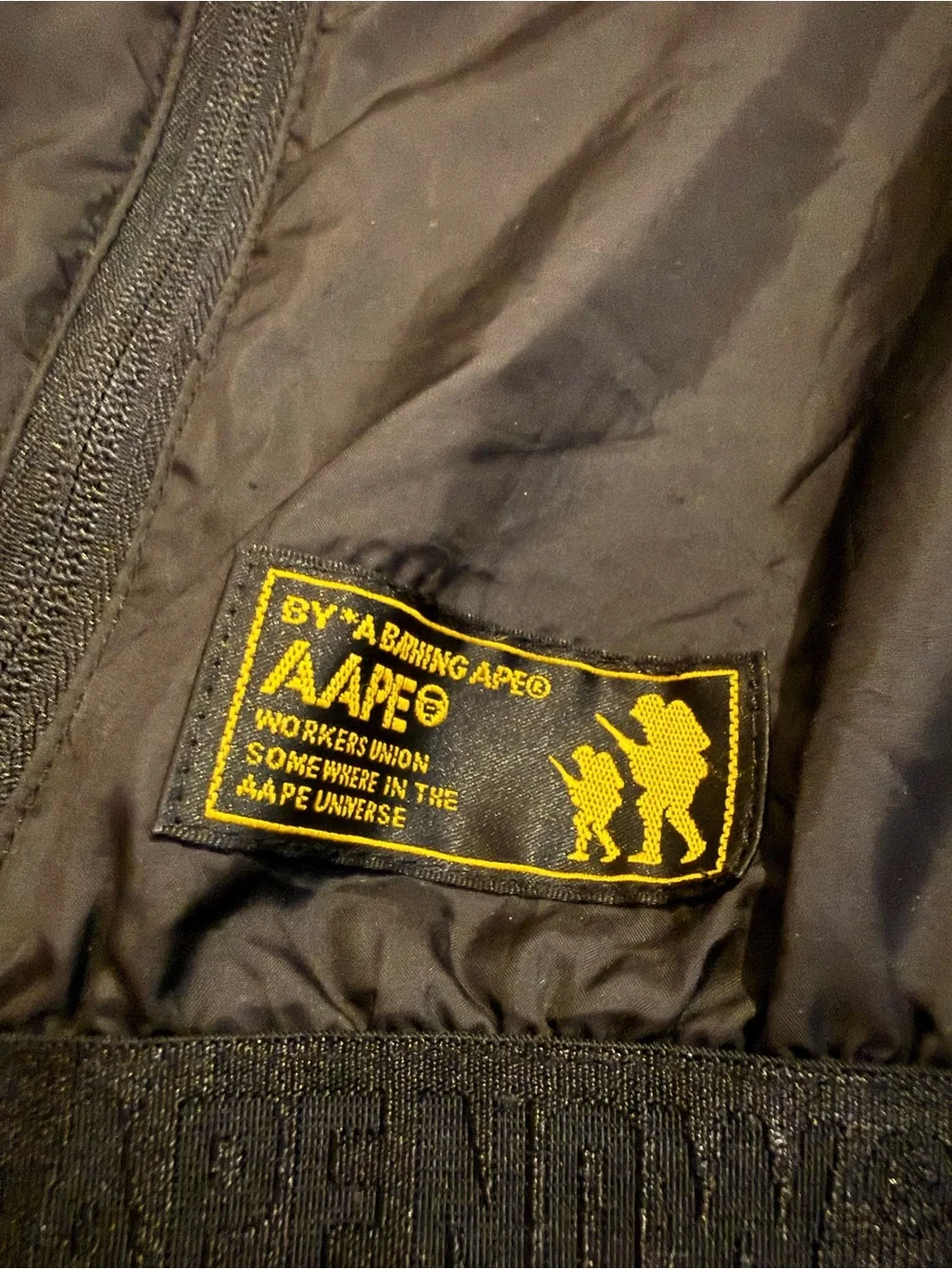 AAPE by A Bathing Ape Camouflage & Black Hooded Windbreaker